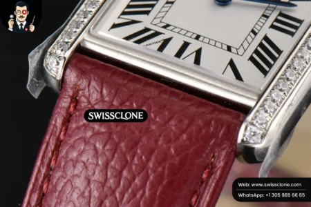 Cartier Tank Must Large 33.7×25.5mm Diamond K11F White Dial Red Litchi Grained Quartz High Resolution View