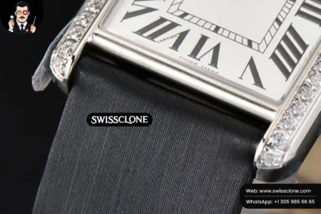 Cartier Tank Must Large 33.7×25.5mm Diamond K11F White Dial Brushed Calf Quartz High Resolution View