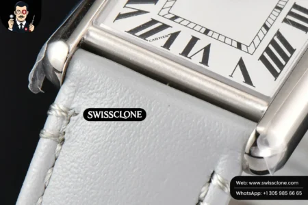 Cartier Tank Must Large 33.7×25.5mm K11F White Dial Gray Smooth Calf Quartz High Resolution View