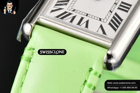 Cartier Tank Must Large 33.7×25.5mm K11F White Dial Green Smooth Calf Quartz High Resolution View