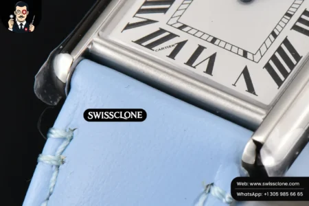Cartier Tank Must Large 33.7×25.5mm K11F White Dial Blue Smooth Calf Quartz High Resolution View