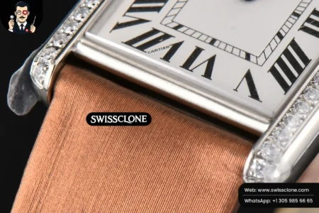 Cartier Tank Must Large 33.7×25.5mm Diamond K11F White Dial Brown Smooth Calf Quartz High Resolution View