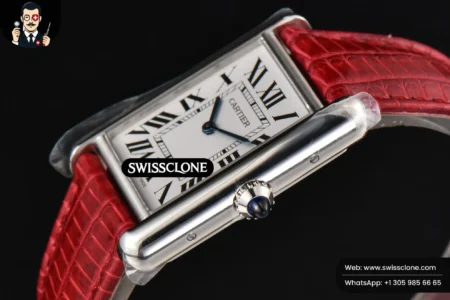 Cartier Tank Must Large 33.7×25.5mm K11F White Dial Red Croc Texture Quartz High Resolution View