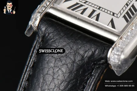 Cartier Tank Must Small 29.5×22mm Diamond K11F White Dial Litchi Grained Smooth Quartz High Resolution View