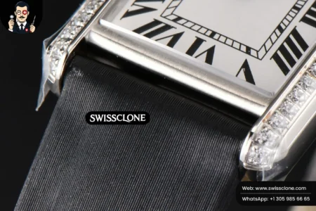 Cartier Tank Must Small 29.5×22mm Diamond K11F White Dial Black Smooth Quartz High Resolution View