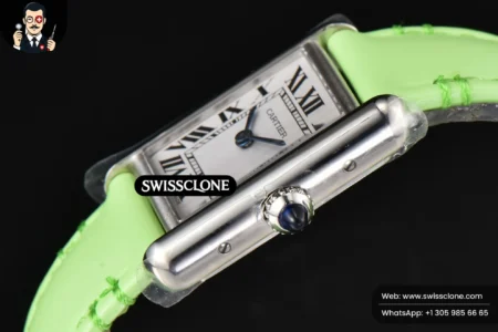 Cartier Tank Must Small 29.5×22mm K11F White Dial Green Smooth Calf Quartz High Resolution View