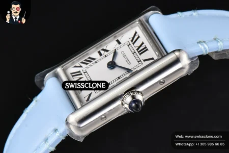 Cartier Tank Must Small 29.5×22mm K11F White Dial Blue Smooth Calf Quartz High Resolution View
