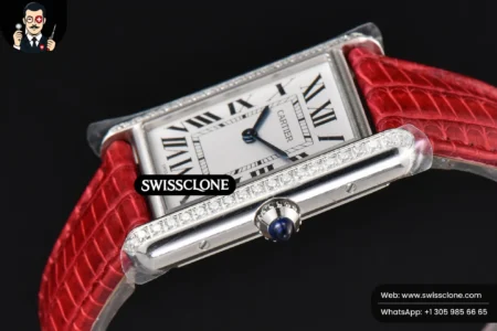 Cartier Tank Must Large 33.7×25.5mm Diamond K11F White Dial Red Croc Quartz High Resolution View