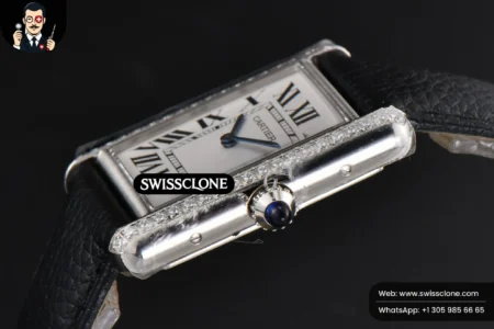 Cartier Tank Must Large 33.7×25.5mm Diamond K11F White Dial Black Litchi Grained Quartz High Resolution View
