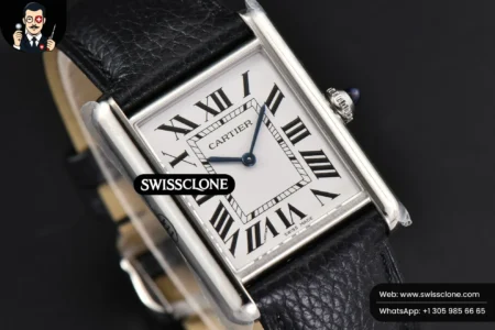 Cartier Tank Must Large 33.7×25.5mm K11F White Dial Black Litchi Grained Quartz High Resolution View