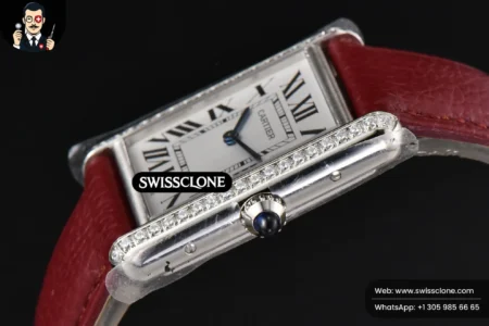 Cartier Tank Must Large 33.7×25.5mm Diamond K11F White Dial Red Litchi Grained Quartz High Resolution View