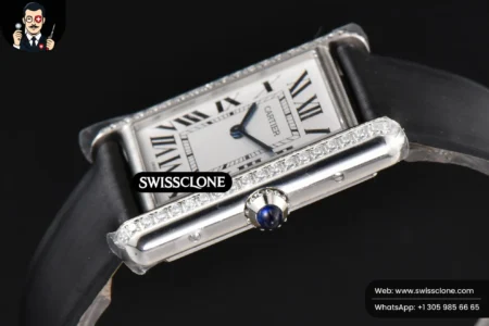 Cartier Tank Must Large 33.7×25.5mm Diamond K11F White Dial Brushed Calf Quartz High Resolution View