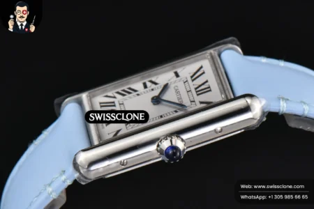 Cartier Tank Must Large 33.7×25.5mm K11F White Dial Blue Smooth Calf Quartz High Resolution View
