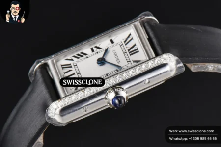 Cartier Tank Must Small 29.5×22mm Diamond K11F White Dial Black Smooth Quartz High Resolution View