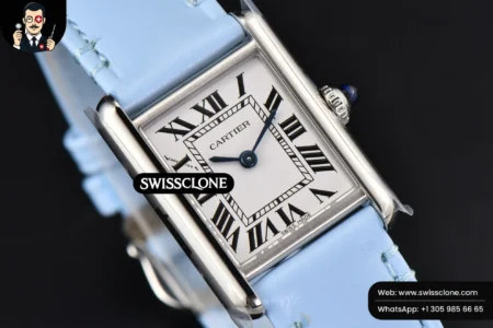 Cartier Tank Must Small 29.5×22mm K11F White Dial Blue Smooth Calf Quartz High Resolution View