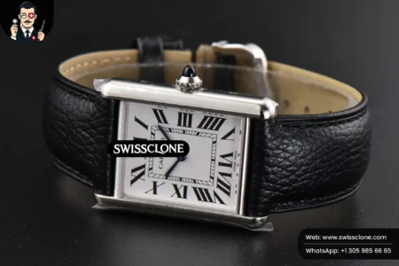 Cartier Tank Must Large 33.7×25.5mm K11F White Dial Black Litchi Grained Quartz High Resolution View