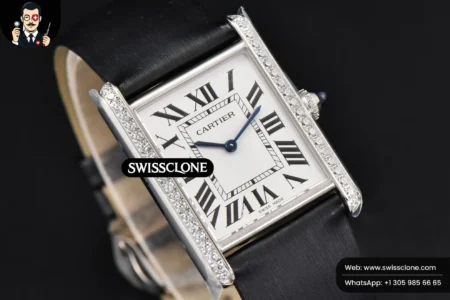 Cartier Tank Must Large 33.7×25.5mm Diamond K11F White Dial Brushed Calf Quartz High Resolution View