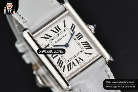 Cartier Tank Must Large 33.7×25.5mm K11F White Dial Gray Smooth Calf Quartz High Resolution View