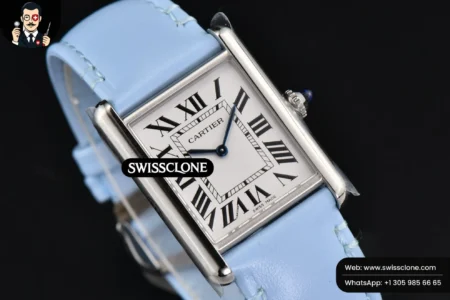 Cartier Tank Must Large 33.7×25.5mm K11F White Dial Blue Smooth Calf Quartz High Resolution View