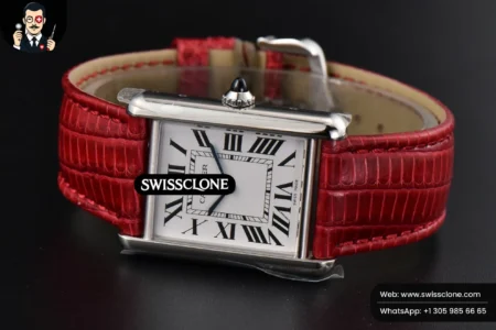 Cartier Tank Must Large 33.7×25.5mm K11F White Dial Red Croc Texture Quartz High Resolution View