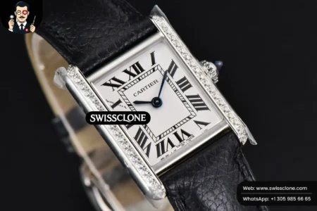 Cartier Tank Must Small 29.5×22mm Diamond K11F White Dial Litchi Grained Smooth Quartz High Resolution View