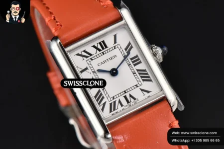 Cartier Tank Must Small 29.5×22mm K11F White Dial Orange Smooth Quartz High Resolution View