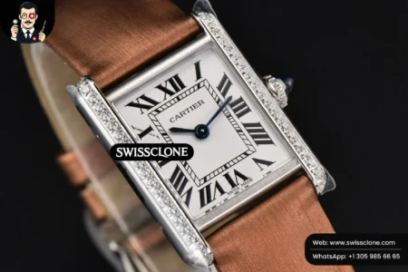 Cartier Tank Must Small 29.5×22mm Diamond K11F White Dial Brown Smooth Quartz High Resolution View