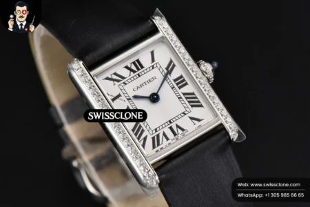 Cartier Tank Must Small 29.5×22mm Diamond K11F White Dial Black Smooth Quartz High Resolution View