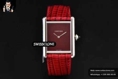 Cartier Tank Must Large 33.7×25.5mm K11F Red Dial Red Corc Texture Leather Quartz High Resolution View