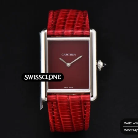 Cartier Tank Must Large 33.7×25.5mm K11F Red Dial Red Corc Texture Leather Quartz High Resolution View