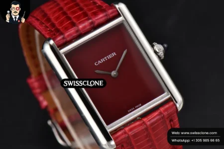 Cartier Tank Must Large 33.7×25.5mm K11F Red Dial Red Corc Texture Leather Quartz High Resolution View