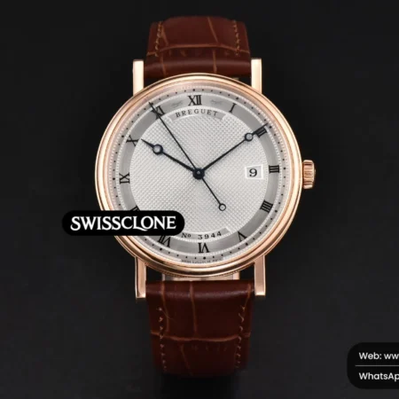 Rolex Breguet Classique 5177 40.5mm LTF White Dots Dial Roma Marker Brown Leather MY9015 High Resolution View