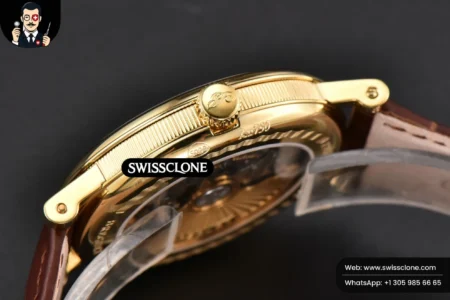 Rolex Classique 5177 38.5mm LTF White Dots Dial Roma Marker Brown Leather MY9015 High Resolution View