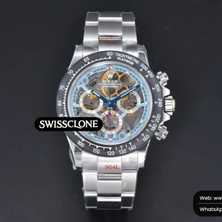 Rolex Daytona Montoya Customized Carbon Filber Colorful Skeleton Dial SS4130 High Resolution View