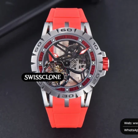 Rolex Excalibur Sports Tourbillon Titanium JBF 46mm Skeleton Dial Red Crown Red Rubber High Resolution View