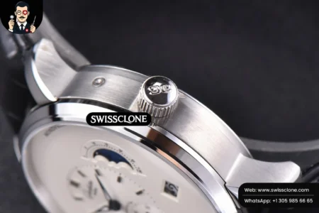 Rolex Glashütte Original PanoMatic Lunar TZF 40mm White Dial Black Leather (ZF Factory) High Resolution View
