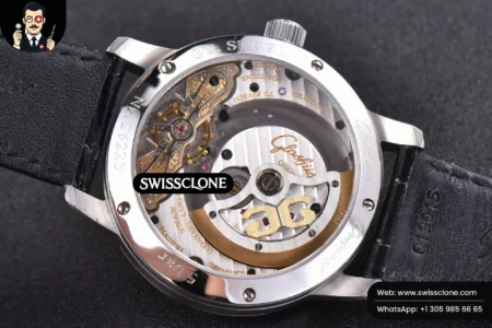 Rolex Glashütte Original PanoMatic Lunar TZF 40mm White Dial Black Leather (ZF Factory) High Resolution View