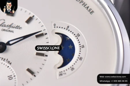 Rolex Glashütte Original PanoMatic Lunar TZF 40mm White Dial Black Leather (ZF Factory) High Resolution View