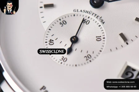 Rolex Glashütte Original PanoMatic Lunar TZF 40mm White Dial Black Leather (ZF Factory) High Resolution View