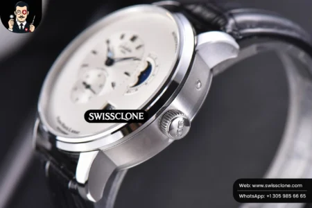 Rolex Glashütte Original PanoMatic Lunar TZF 40mm White Dial Black Leather (ZF Factory) High Resolution View
