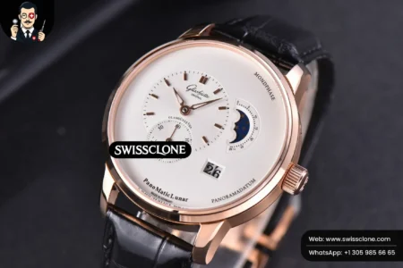Rolex Glashütte Original PanoMatic Lunar TZF 40mm White Dial Black Leather (ZF Factory) High Resolution View