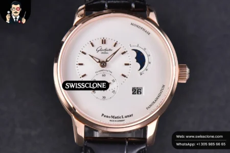 Rolex Glashütte Original PanoMatic Lunar TZF 40mm White Dial Black Leather (ZF Factory) High Resolution View