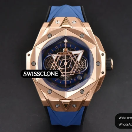 Hublot Big Bang Sang Bleu II Chrono 45mm BBF Blue Skeleton Dial Blue Rubber HUB1240 High Resolution View