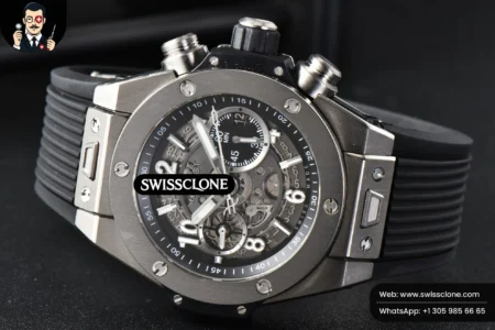 Hublot Big Bang Unico 45mm BBF Skeleton Dial Ceramic Bezel Black Rubber High Resolution View