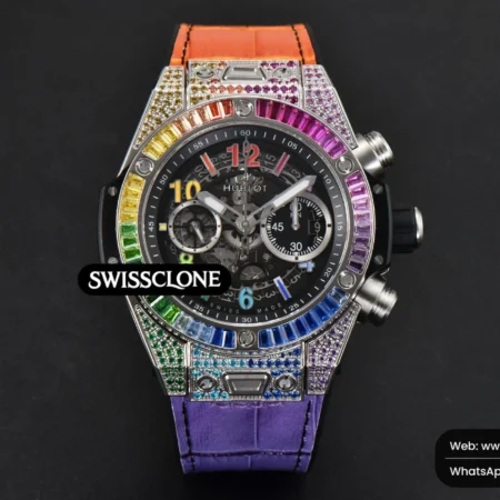Hublot Big Bang Unico Rainbow King Diamond 45mm Skeleton Rainbow Gummy High Resolution View