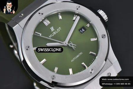 Hublot Classic Fusion 42mm JJ+F Green Dial Green Rubber High Resolution View