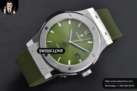 Hublot Classic Fusion 42mm JJ+F Green Dial Green Rubber High Resolution View