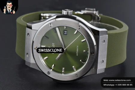 Hublot Classic Fusion 42mm JJ+F Green Dial Green Rubber High Resolution View