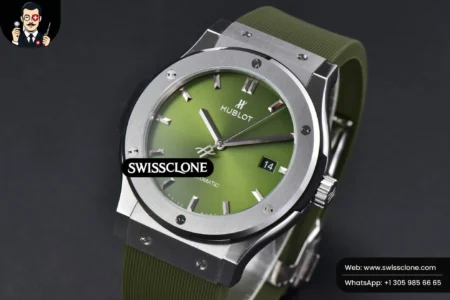 Hublot Classic Fusion 42mm JJ+F Green Dial Green Rubber High Resolution View