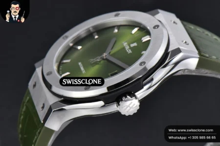 Hublot Classic Fusion 42mm JJ+F Green Dial Green Leather High Resolution View